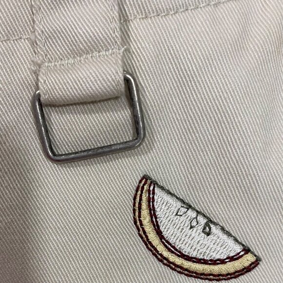 Christopher & Banks 90s Beige Cotton Embroidered Fruit A-Line Skirt Size 10 - Picture 6 of 6